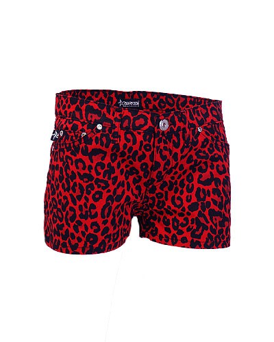 Pantalón corto de leopardo rojo