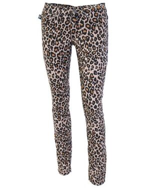 Pantalón pitillo leopardo marrón