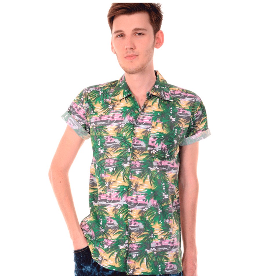 Camisa palm hawaiian